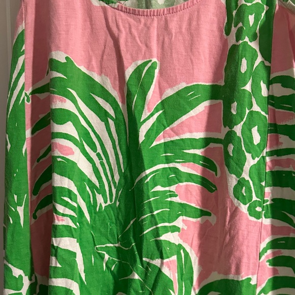Lilly Pulitzer Pink and Green Leaf Print dress - Picture 3 of 4